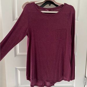 Prana Burgundy Plum Long Sleeve Shirt